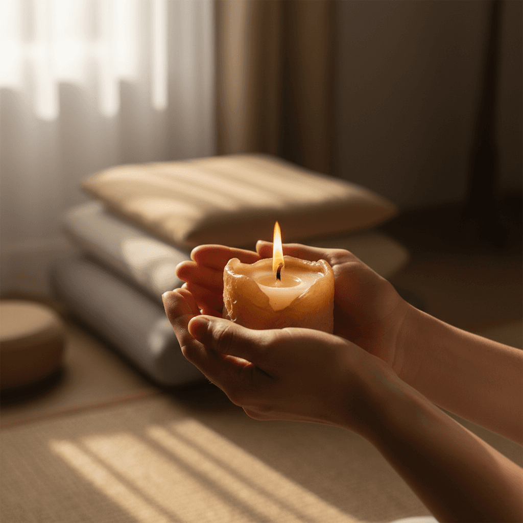 Client dans un état méditatif paisible pendant une séance d'hypnothérapie